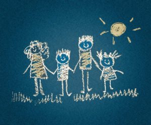 krittegning av familie